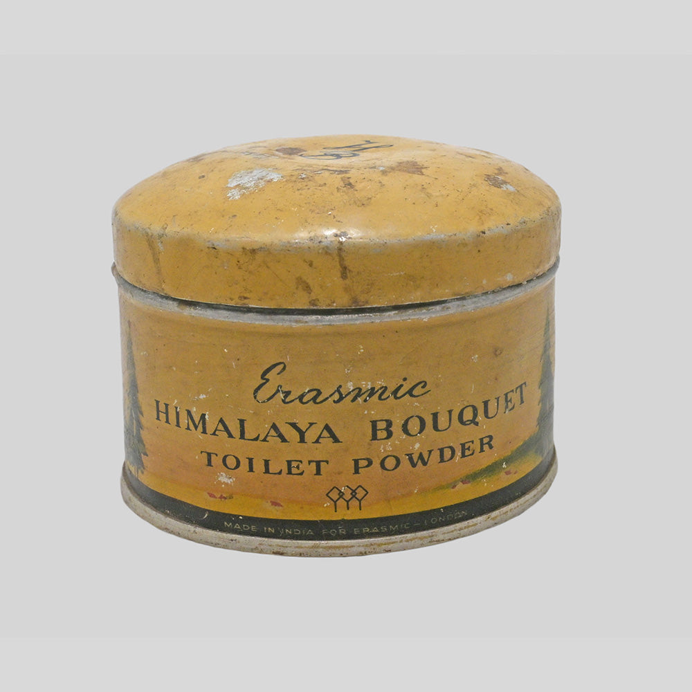 Vintage Erasmic Himalaya Bouquet Toilet Powder Printed Iron Box – handcrafted vintage decor product image 4