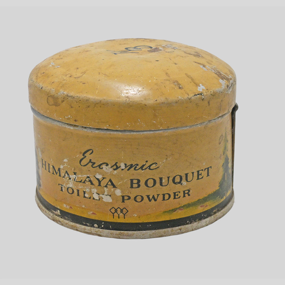 Vintage Erasmic Himalaya Bouquet Toilet Powder Printed Iron Box – handcrafted vintage decor product image 5