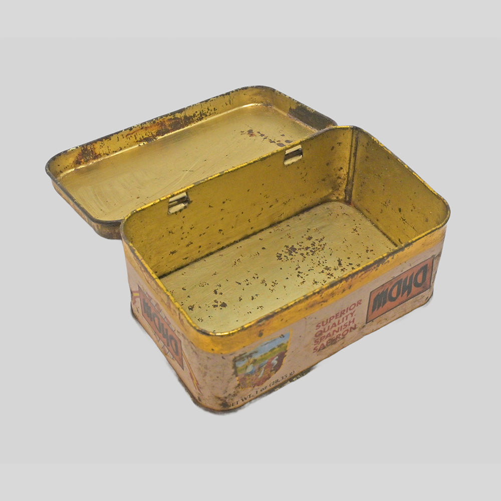 Vintage Moya Spanish Saffron Printed Iron Box – handcrafted vintage decor product image 5