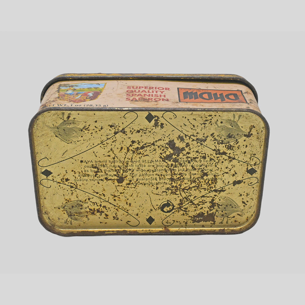 Vintage Moya Spanish Saffron Printed Iron Box – handcrafted vintage decor product image 6