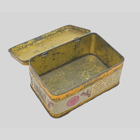 Vintage The Gathering of Saffron printed iron box, alternate view
