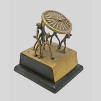 Vintage handcrafted brass figurine with fine artwork detailing, another angle