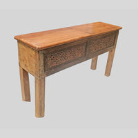 Recycled Wooden Console Table – Handcrafted with Antique Wood Carvings - 2026102208UNQ