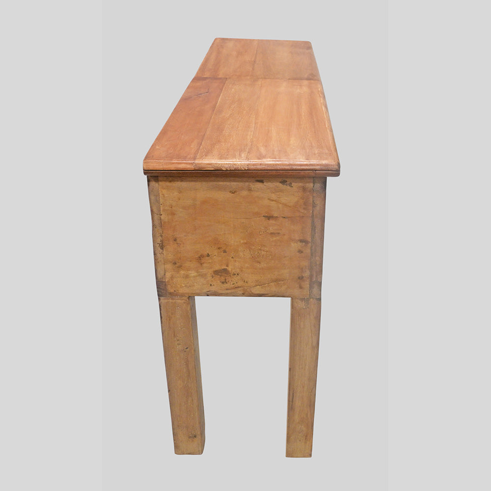Recycled Wooden Console Table – Handcrafted with Antique Wood Carvings - 2026102208UNQ