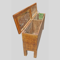 Recycled Wooden Console Table – Handcrafted with Antique Wood Carvings - 2026102209UNQ