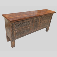 Recycled Wooden Console Table – Handcrafted with Antique Wood Carvings - 2026102210UNQ
