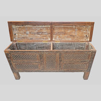Recycled Wooden Console Table – Handcrafted with Antique Wood Carvings - 2026102210UNQ