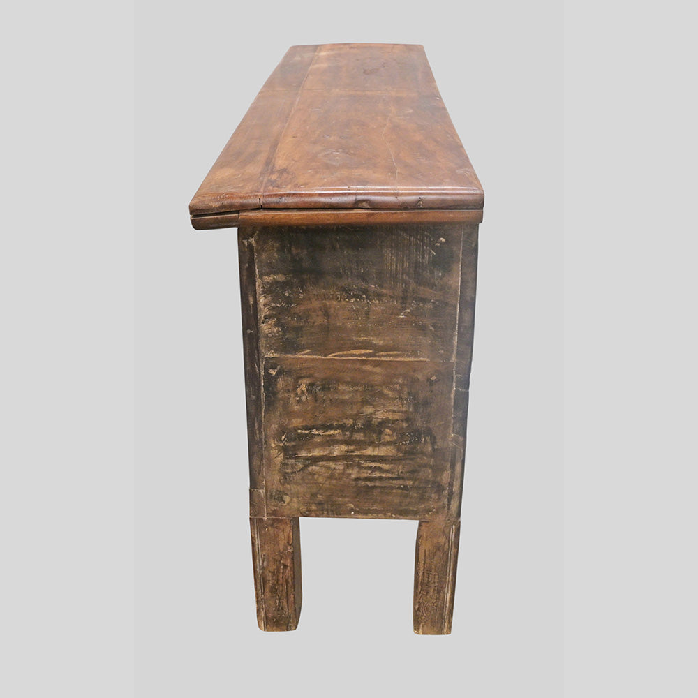 Recycled Wooden Console Table – Handcrafted with Antique Wood Carvings - 2026102210UNQ
