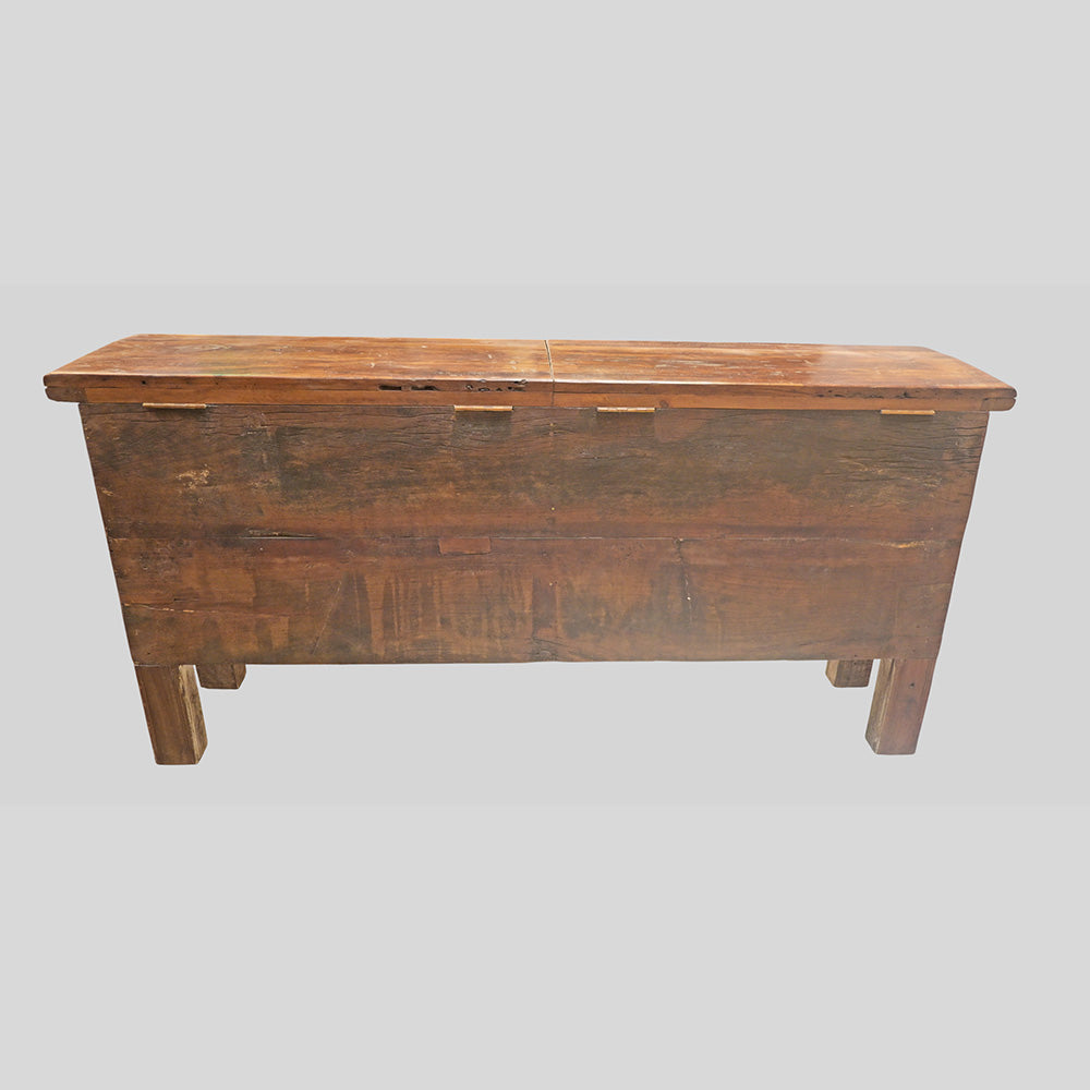 Recycled Wooden Console Table – Handcrafted with Antique Wood Carvings - 2026102210UNQ