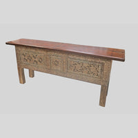 Recycled Wooden Console Table – Handcrafted with Antique Wood Carvings -2026102212UNQ