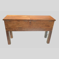 Vintage Handcrafted Wooden Console Table with Floral Carving – Rustic Traditional Entryway Furniture -2026102213UNQ