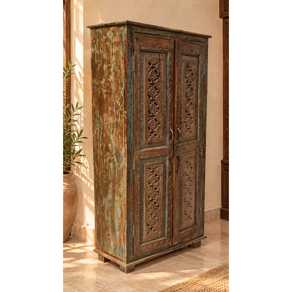 Recycle Antique Door and Old wood converted and Crafted Cabinet-2026102301UNQ