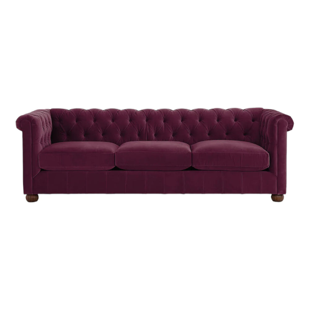 Chesterfield Brenna 3 Seater Solid Wood Fabric Sofa