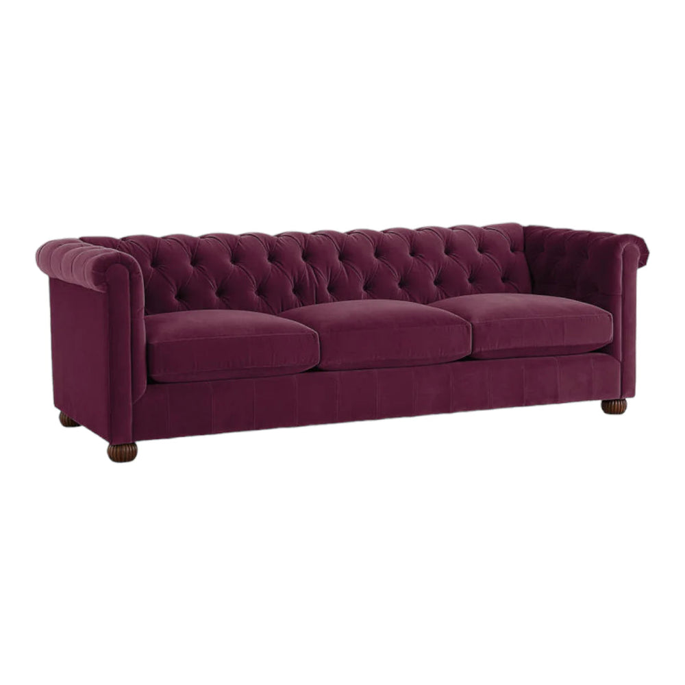 Chesterfield Brenna 3 Seater Solid Wood Fabric Sofa