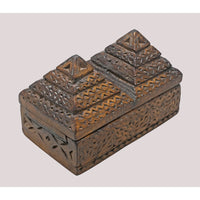 Handcrafted Wooden Jewelry Box | Carved Indian Tribal Style Trinket Box - 2026080301DAF