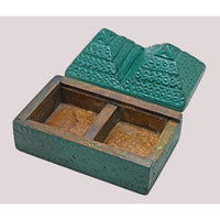 Handcrafted Wooden Jewelry Box | Carved Indian Tribal Style Trinket Box - 2026080301DGA
