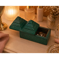 Handcrafted Wooden Jewelry Box | Carved Indian Tribal Style Trinket Box - 2026080301DGA
