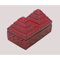 Handcrafted Wooden Jewelry Box | Carved Indian Tribal Style Trinket Box - 2026080301DRA
