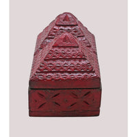 Handcrafted Wooden Jewelry Box | Carved Indian Tribal Style Trinket Box - 2026080301DRA