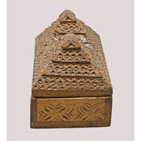 Handcrafted Wooden Jewelry Box | Carved Indian Tribal Style Trinket Box - 2026080301NWF