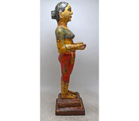 Rajasthani Hand-Painted Wooden Gangaur Doll Statue