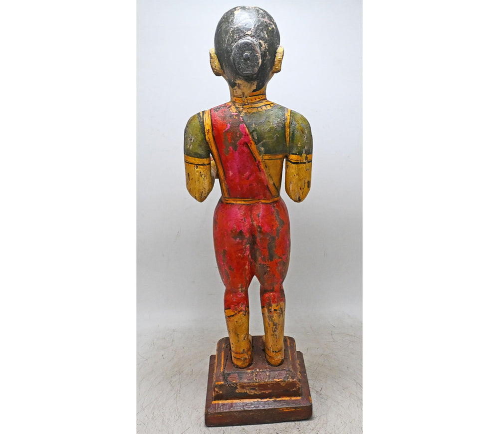 Rajasthani Hand-Painted Wooden Gangaur Doll Statue