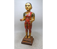Rajasthani Hand-Painted Wooden Gangaur Doll Statue