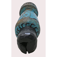 Handcrafted Tribal Wooden Figurine – Blue Antique Finish - 2026081205UNQ