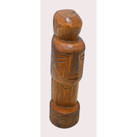 Handcrafted Tribal Wooden Face Sculpture – Rustic Folk Art Decor - 2026081204UNQ