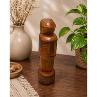 Handcrafted Tribal Wooden Face Sculpture – Rustic Folk Art Decor - 2026081204UNQ