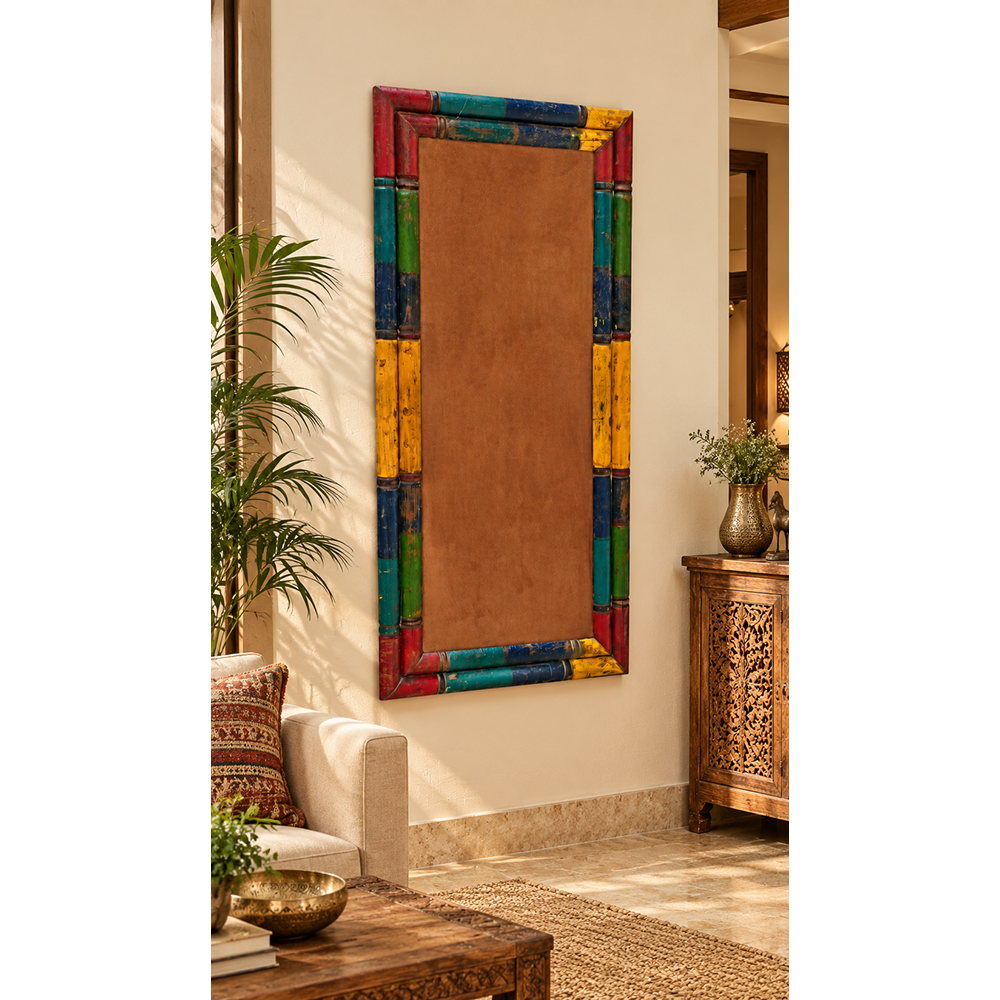 Recyecled Handcrafted Wooden Rectangular Frame made from lecquerd Painted old Pillars-2026102205UNQ