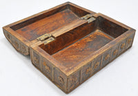 Vintage Wooden Small Dome Shape Box Original Old Hand Crafted Brass Fitted