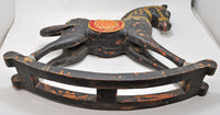 Hand Carved Hard Wood Rocking Horse Figurine Statue Fine Hand Painted