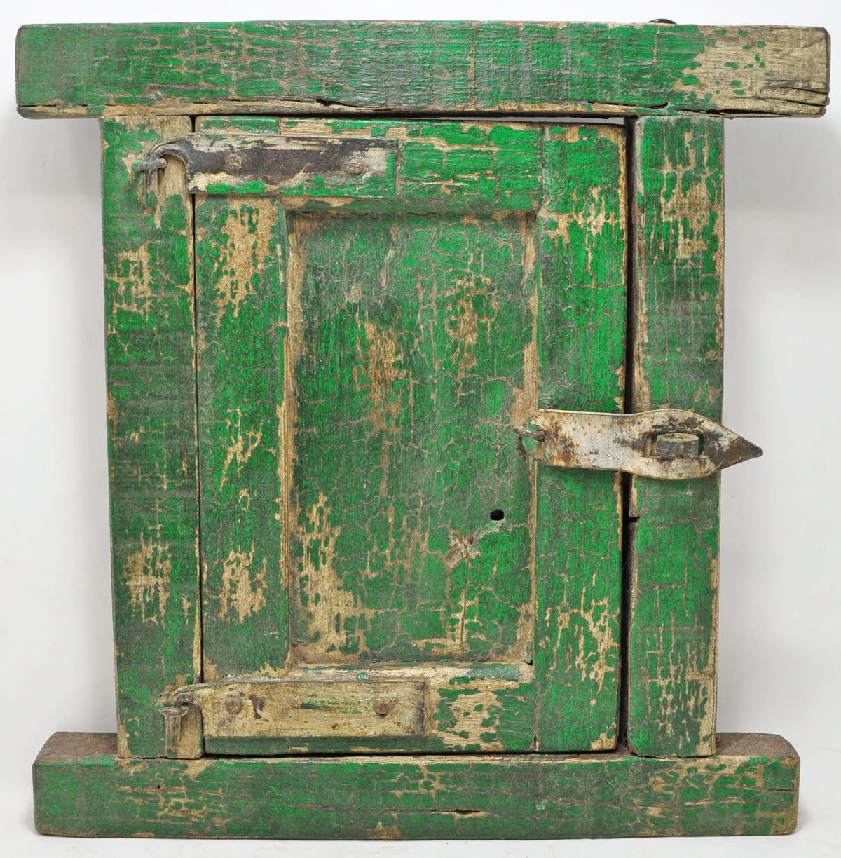 Antique Wooden Wall Décor Small Window Original Old Hand Crafted New Painted