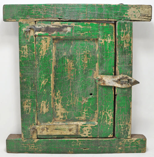 Antique Wooden Wall Décor Small Window Original Old Hand Crafted New Painted