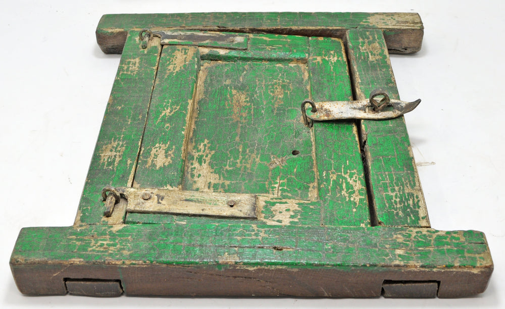 Antique Wooden Wall Décor Small Window Original Old Hand Crafted New Painted