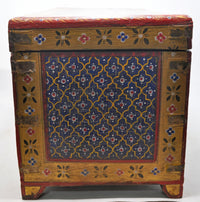 Hand Crafted Wooden Big Size Storage Chest Trunk Box Fine Blue Painted