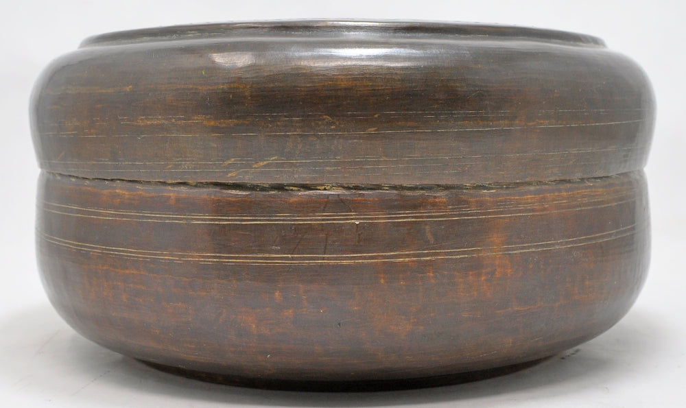 Antique Brass Round Chapati Bread Box Original Old Hand Crafted Engraved