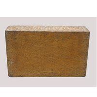Handcrafted tribal wooden jewelry box with pyramid lid and carved details, alternate view
