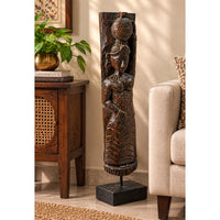Antique Handcrafted Wooden Figurine on stand - 2026091208UNQ