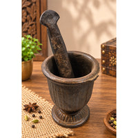 Antique Handcrafted Grinding Iron Pot with Mortar  Rare - 2026091203UNQ