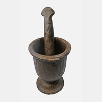 Antique Handcrafted Grinding Iron Pot with Mortar  Rare - 2026091203UNQ