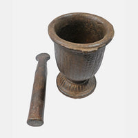 Antique Handcrafted Grinding Iron Pot with Mortar  Rare - 2026091203UNQ