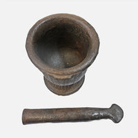 Antique Handcrafted Grinding Iron Pot with Mortar  Rare - 2026091203UNQ