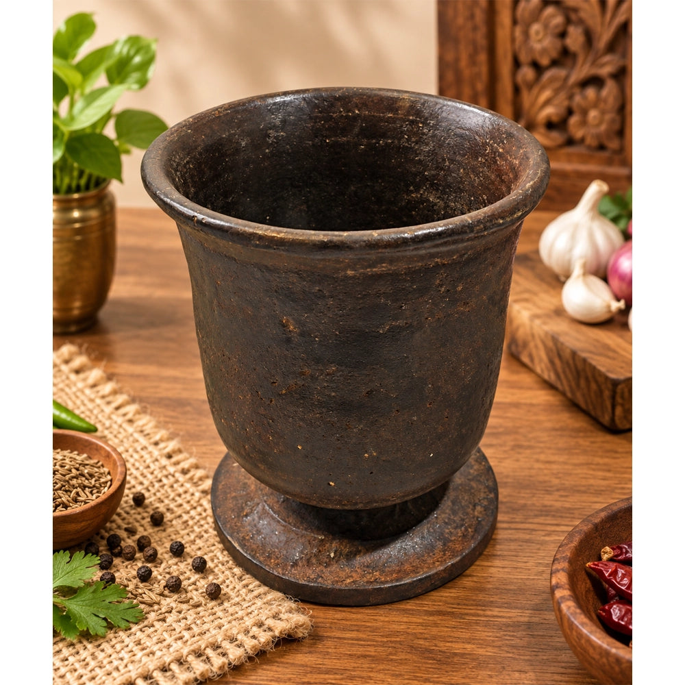 Antique Handcrafted Grinding Iron Pot Rare - 2026091207UNQ