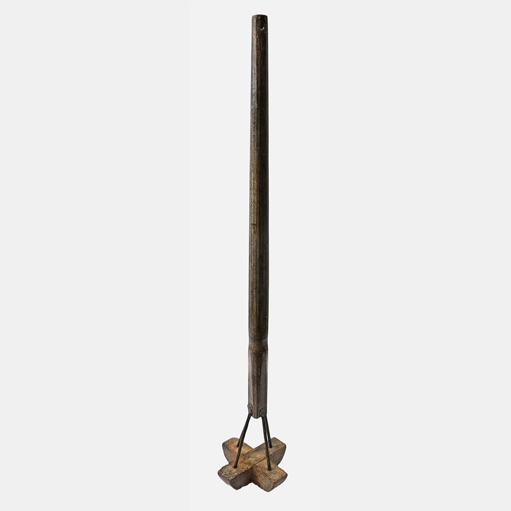Antique handcrafted kitchen hand mixer, alternate angle