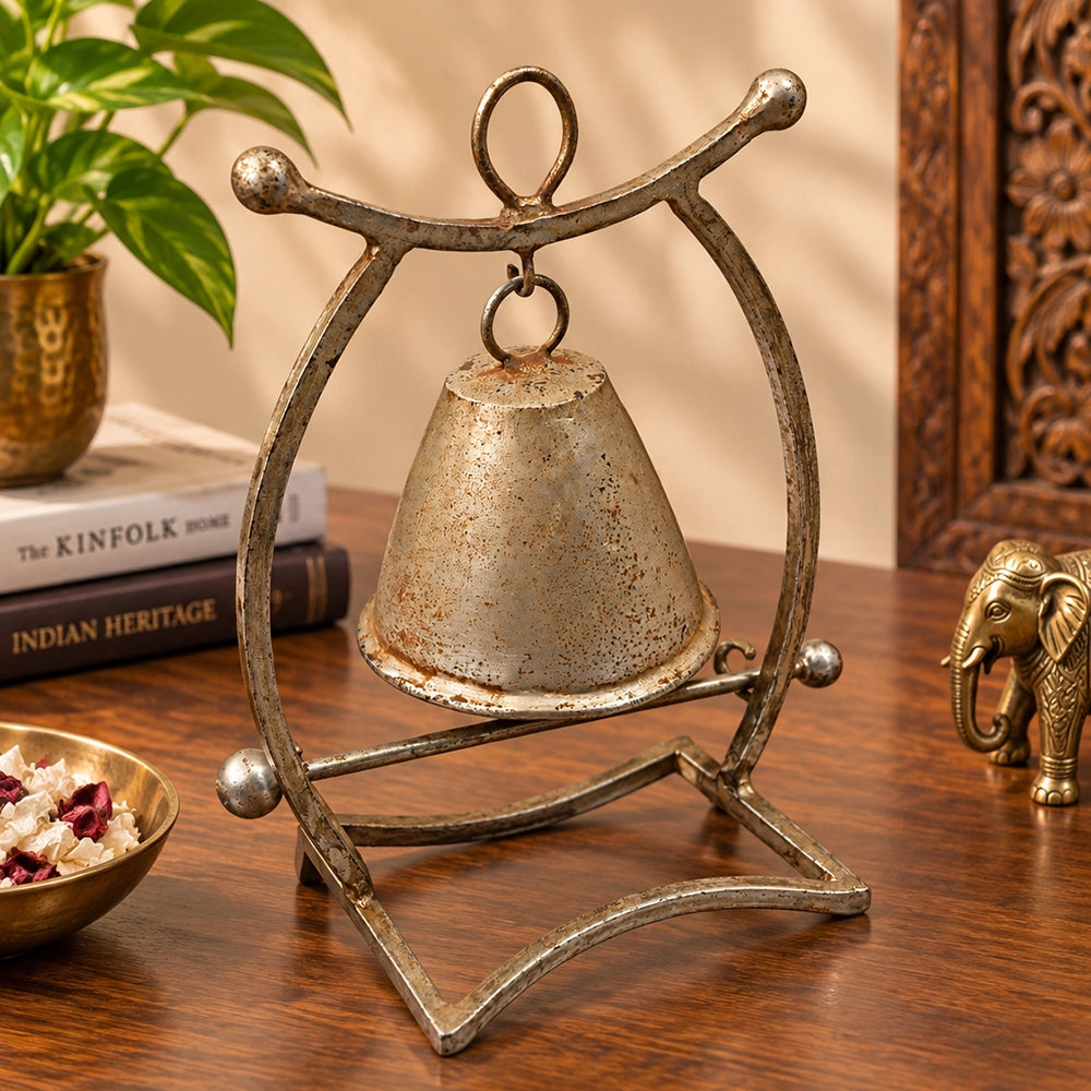 Vintage Handcrafted Dining Table Bell Nickel Plated - 2026091209UNQ
