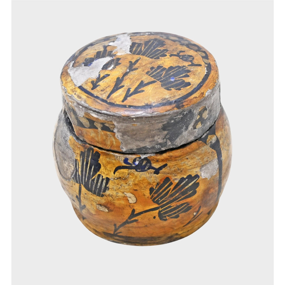 Floral papier-mâché decorative box, alternate view