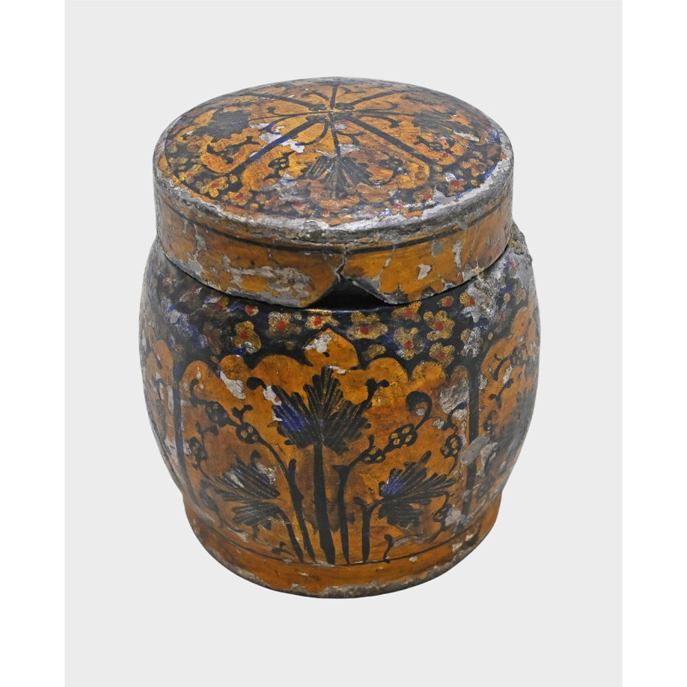 Vintage floral papier-mâché box, alternate view