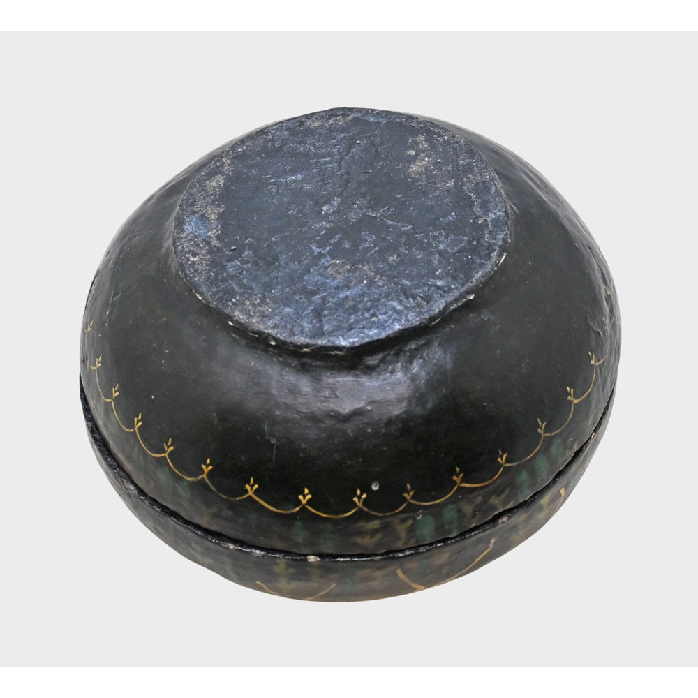 Antique deer motif storage box, alternate angle